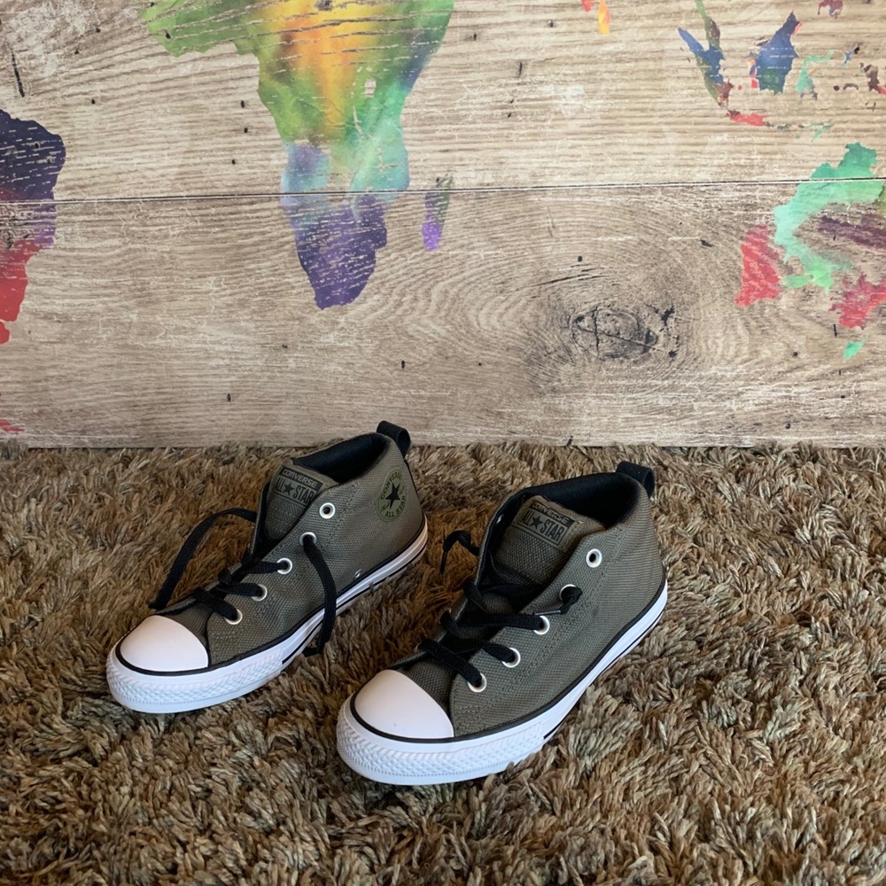Boys olive converse high tops